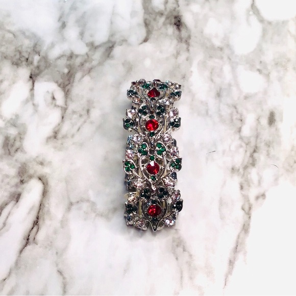 DANBURY MINT - Seasonal Sensation “Christmas Holly” Stretch Bracelet - Picture 6 of 9